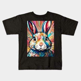 Rainbow Hare #007 Kids T-Shirt